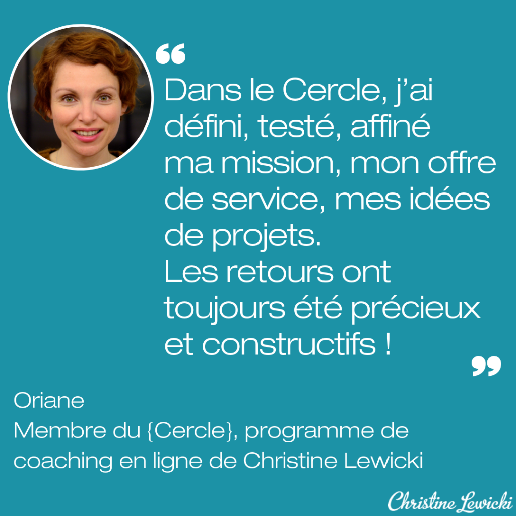 Témoignage Oriane – Cercle Coaching, Entrepreneuriat, Oriane Savouré Lucas